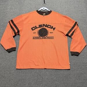 VTG 90s Clench Jeans Co Orange Sweater Mens XL Hip Hop Baggy